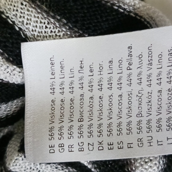 Oska Lagenlook Linen Blend Knit Tank Top, Black White, Size M - Picture 8 of 8